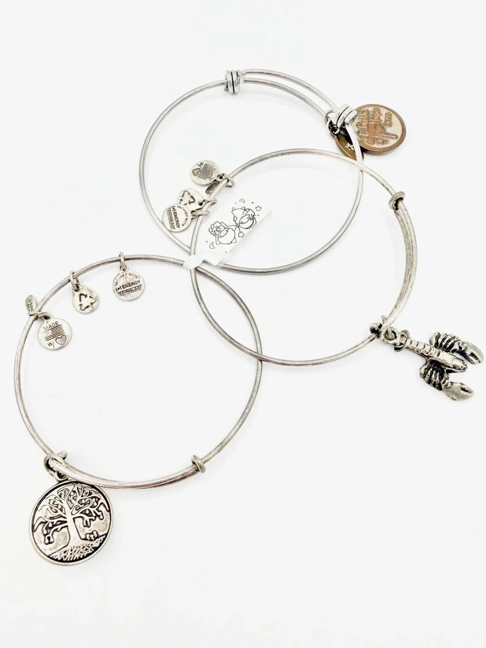 EUC ALEX AND ANI LOBSTER, FAITH,
HOPE & LOVE & TREE OF LIFE 3 BRACELET BUNDLE !